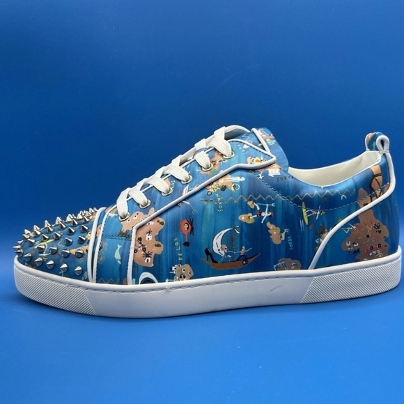 Christian Louboutin Louis Junior Spikes Odissey Print Size 45 NEW - Picture 4 of 12